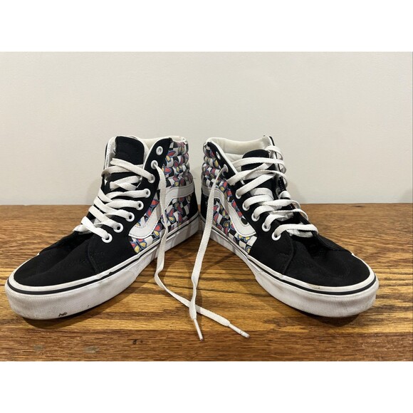 Vans Sk8-Hi Checkerboard Butterfly Women's Canvas Skate Lace Up Shoes Sz 8 - Picture 4 of 10